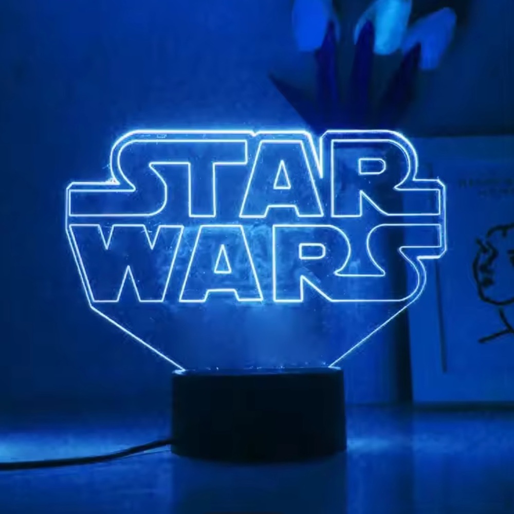 Star Wars 3D Illusion LED Night Light Disney Style Lamp Bedroom Decor Table Lamp
